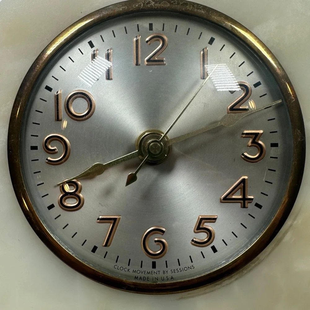 Vintage Made in USA Onyx Mantel Clock Movement by Sessions‎  7